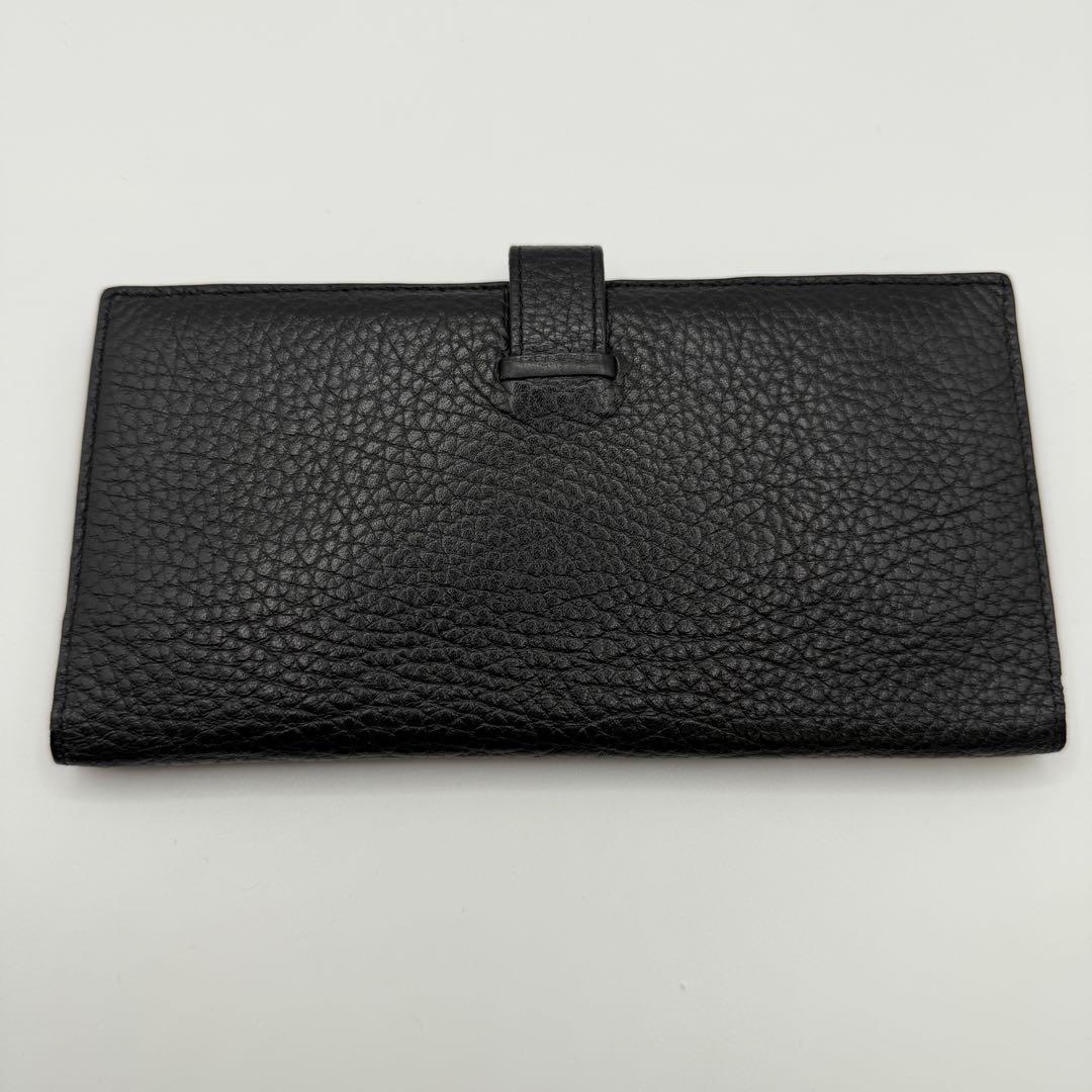 HERMES エルメス ベアン 長財布 トゴ ブラック H金具 二つ折り
