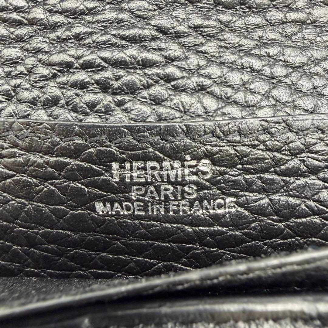 HERMES エルメス ベアン 長財布 トゴ ブラック H金具 二つ折り