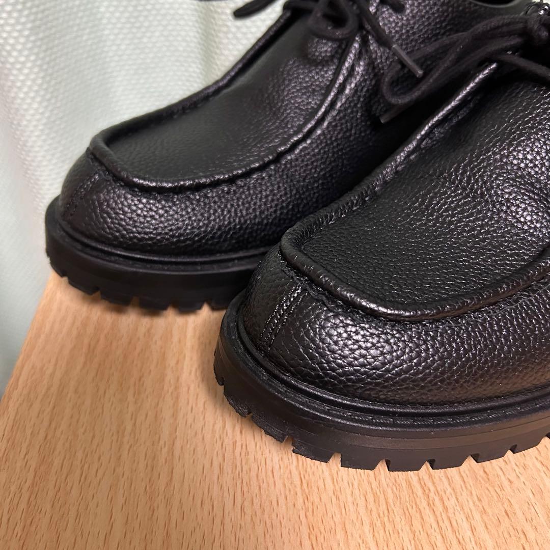 ZARA モックトゥシューズ チロリアン ブラック レザー モカシン black