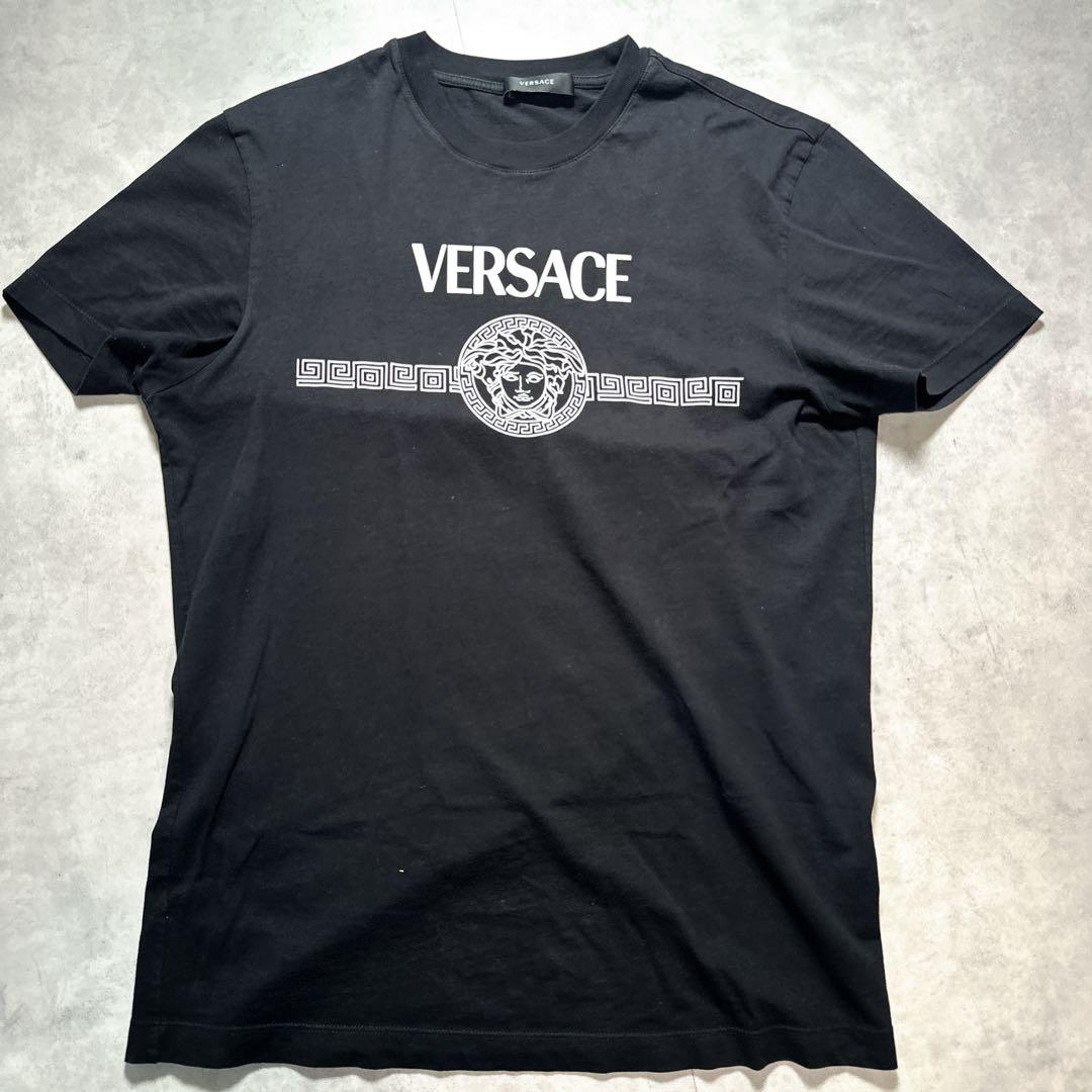 VERSACE ヴェルサーチ Tシャツ メデューサ ロゴ ブラック半袖 S 黒.