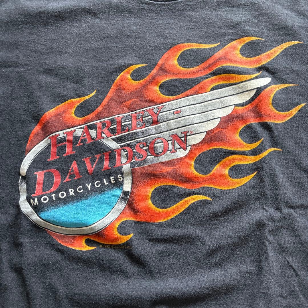 Harley-Davidson フレイム Tシャツ Lサイズ 90s USA製