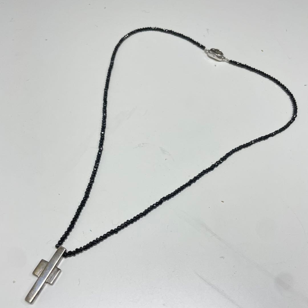 ひ*お様 GUCCI ブラックスピネル　シルバー クロスモチーフ ネックレス