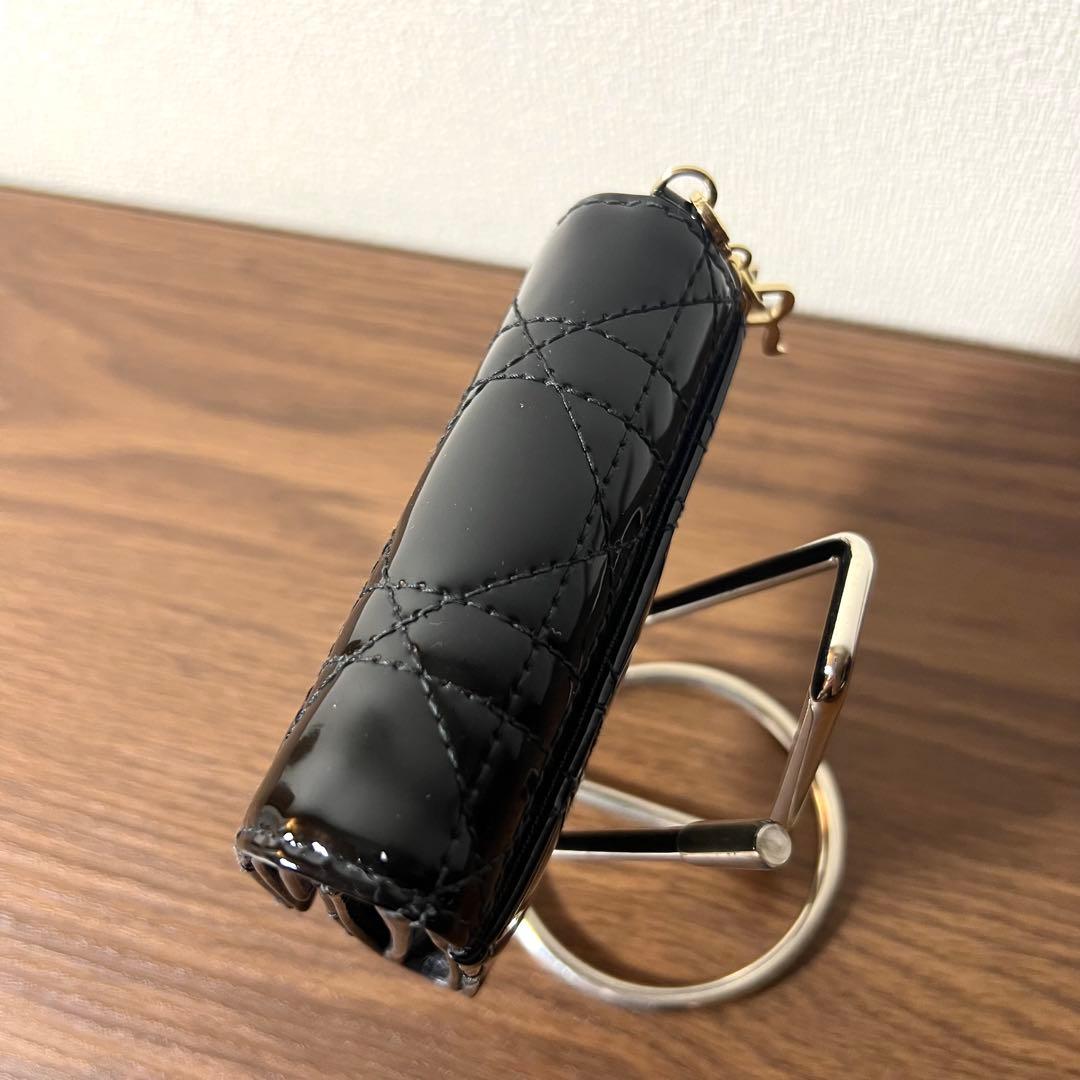 クリスチャンディオール 三つ折り財布 レディディオール カナージュ エナメル