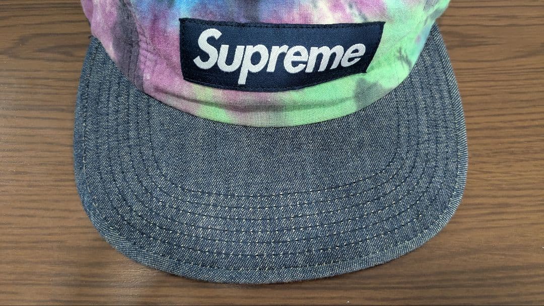 【マツ】supreme キャップ　タイダイ　ネイビー