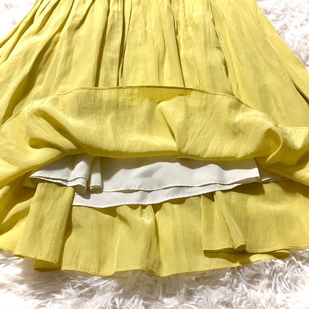 極美品✨【ANAYI 】フレアロングスカート トリアセ×綿 38 上品光沢マキシ