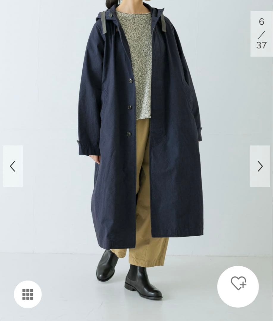新品タグ付◆ ネイビー　かぐれ コットンフードラグランコート