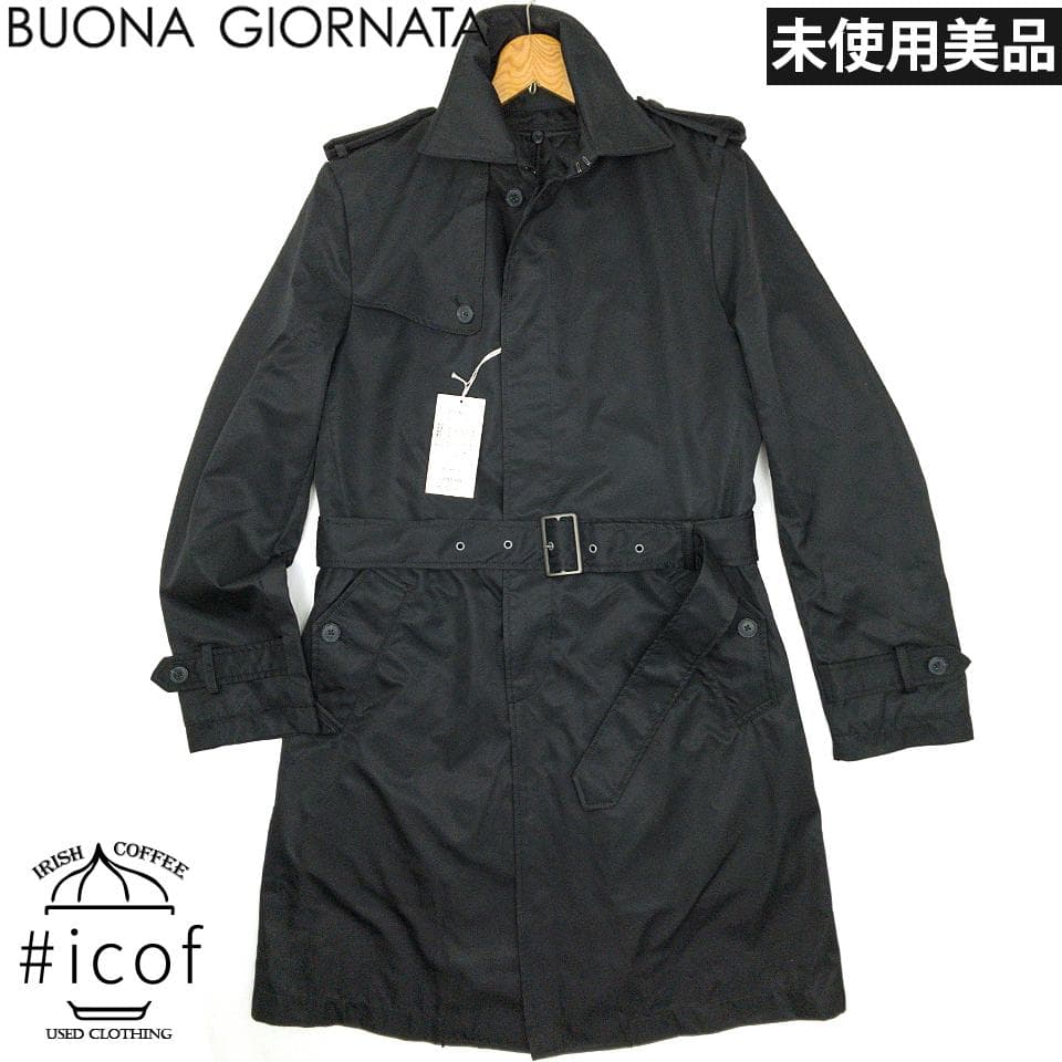 未使用✨トレンチコート 中綿ライナー ロング丈 黒 BG a41