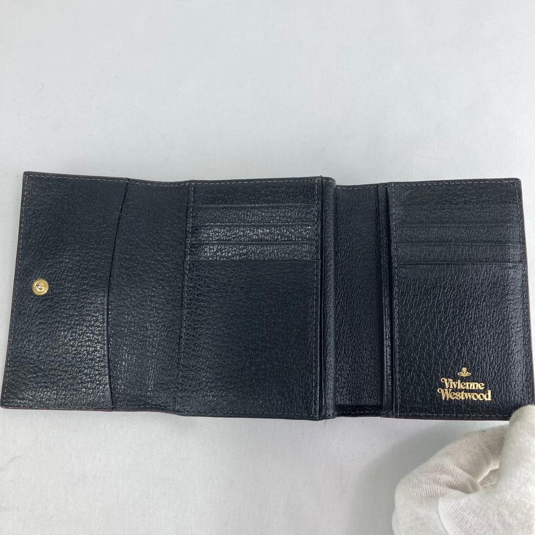 【美品】Vivienne Westwood 三つ折り財布　ブラック　オーブロゴ