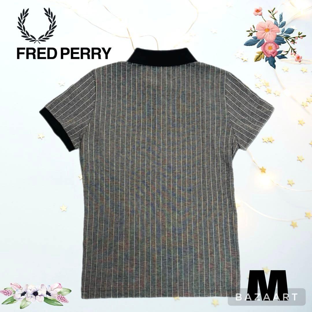 FRED PERRY フレッドペリー ストライプ ポロシャツ グレー 赤未使用