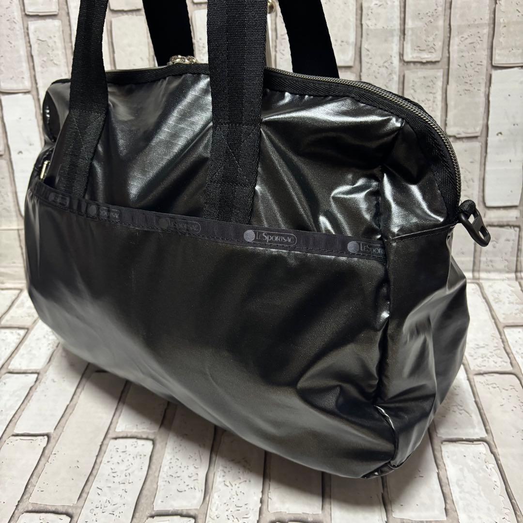 美品 レスポートサック ミニボストン 2way ショルダー ナイロン 黒色