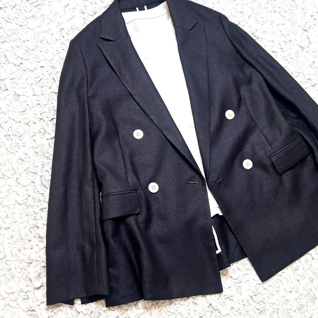 美品 green label relaxing リネンライクダブルジャケット
