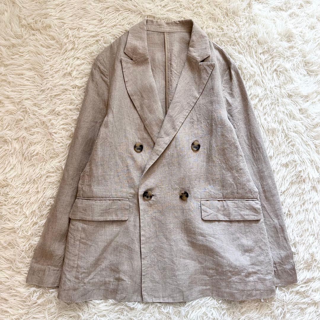 25SS スローブイエナ フレンチリネンジャケット ベージュ　SLOBEIENA