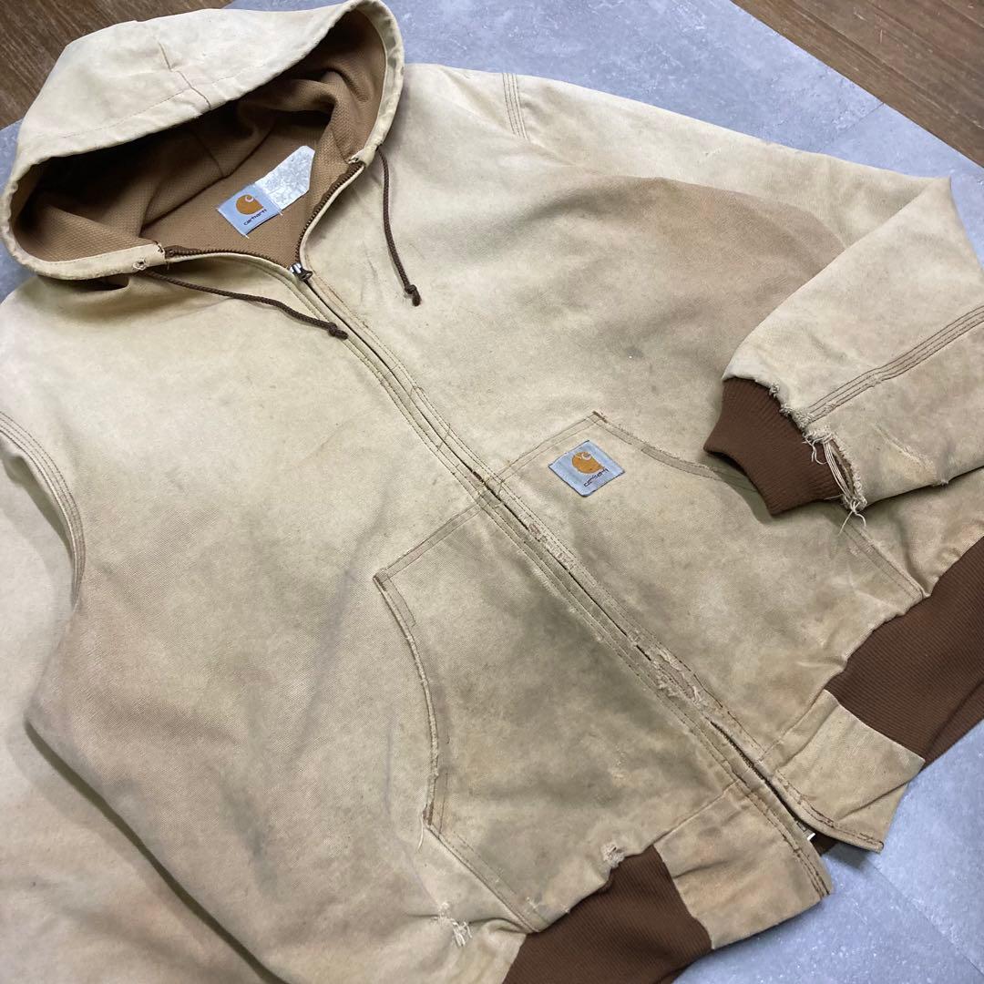90s USA製 Carhartt ダックアクティブジャケット サーマル裏地