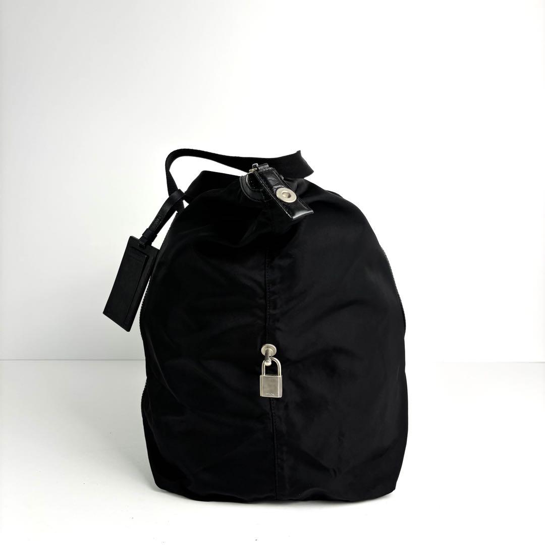 極美品 PRADA プラダ ボストンバッグ ナイロン×サフィアーノレザー