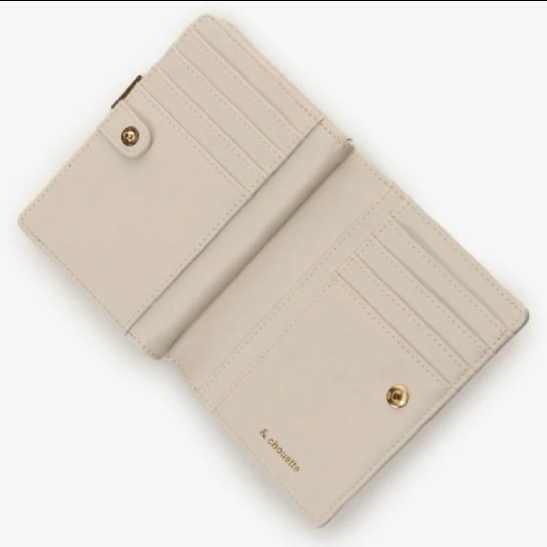 &chouette アンドシュエット チェック柄口金折財布 オフホワイト 新品