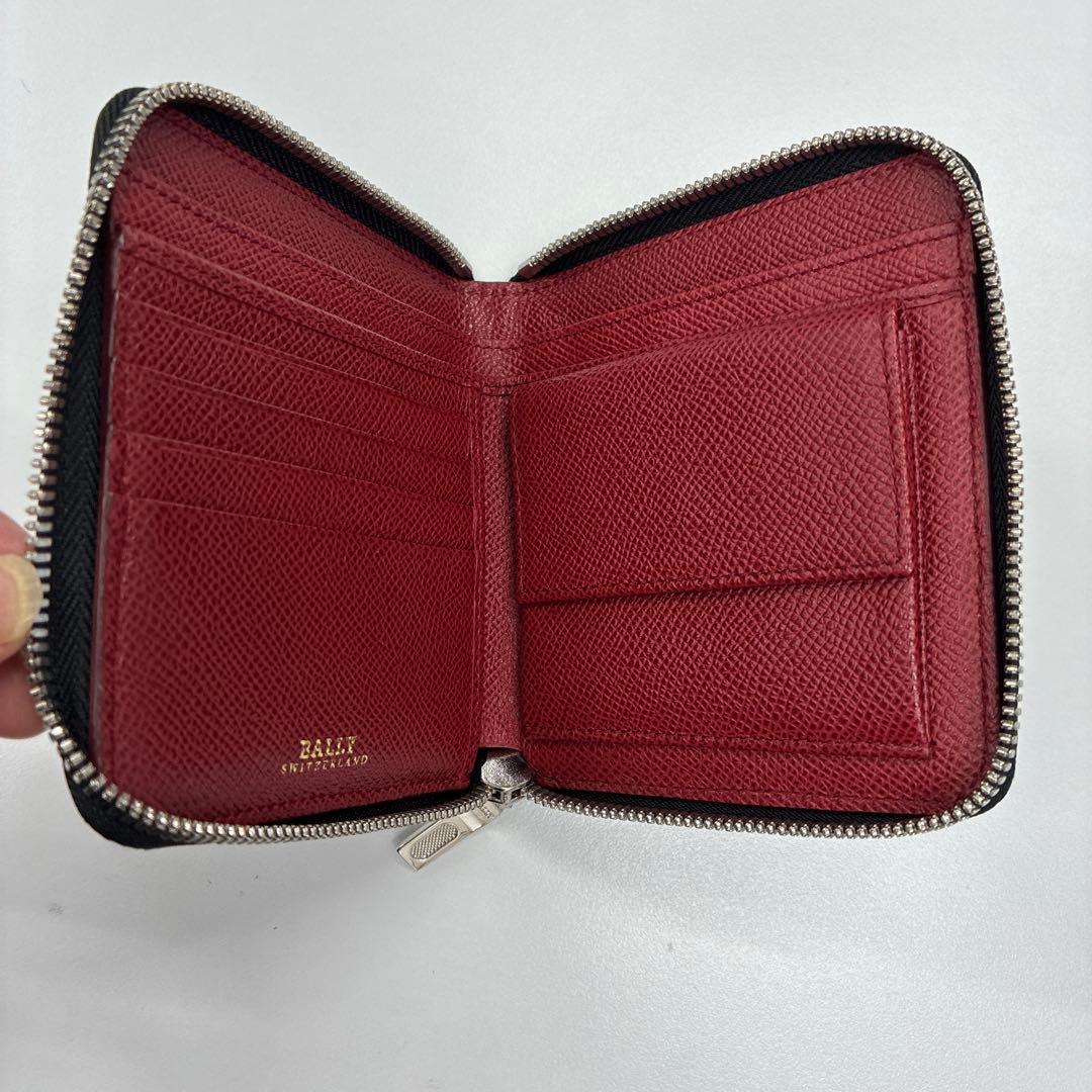 BALLY バリー　ラウンドジップ 黒 二つ折り財布