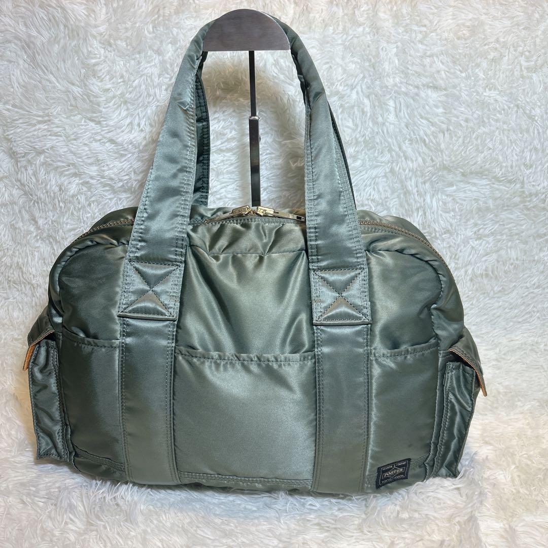 極美品✨PORTER ポーター タンカー ダッフルバッグ Lセージグリーン