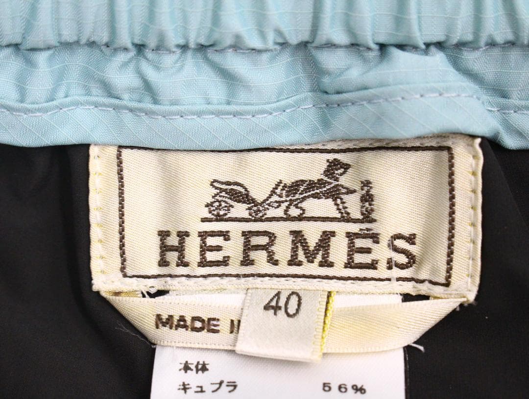 ◇美品 HERMES メンズ 裾ジップパンツ ミントグリーン