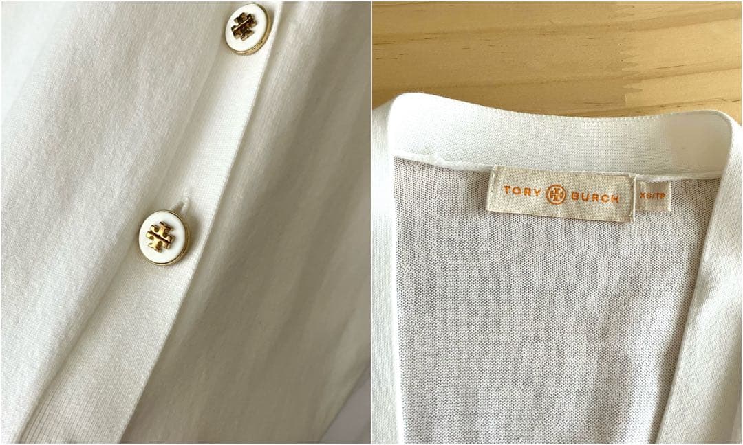 美品 TORY BURCH ロゴボタン カーディガン XS JP:S~M位