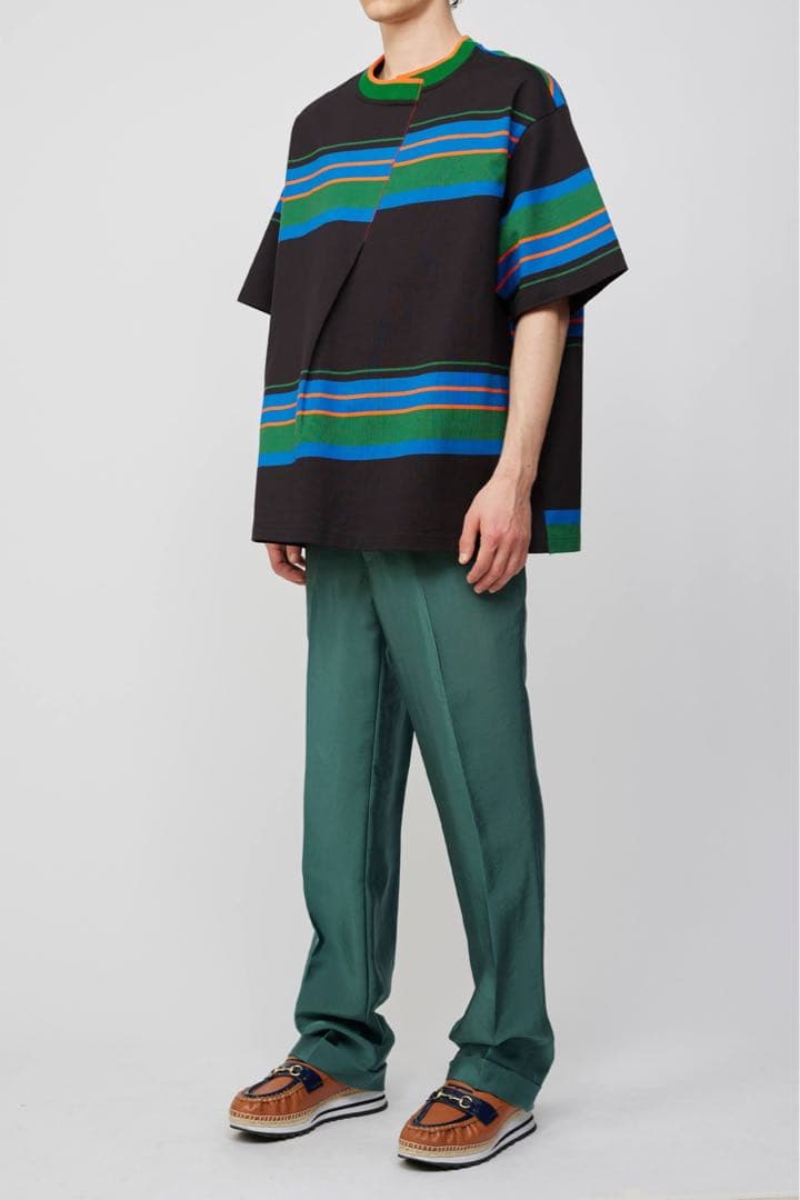 kolor 23SS 23SCM-T04203 ボーダーTシャツ 黒 3