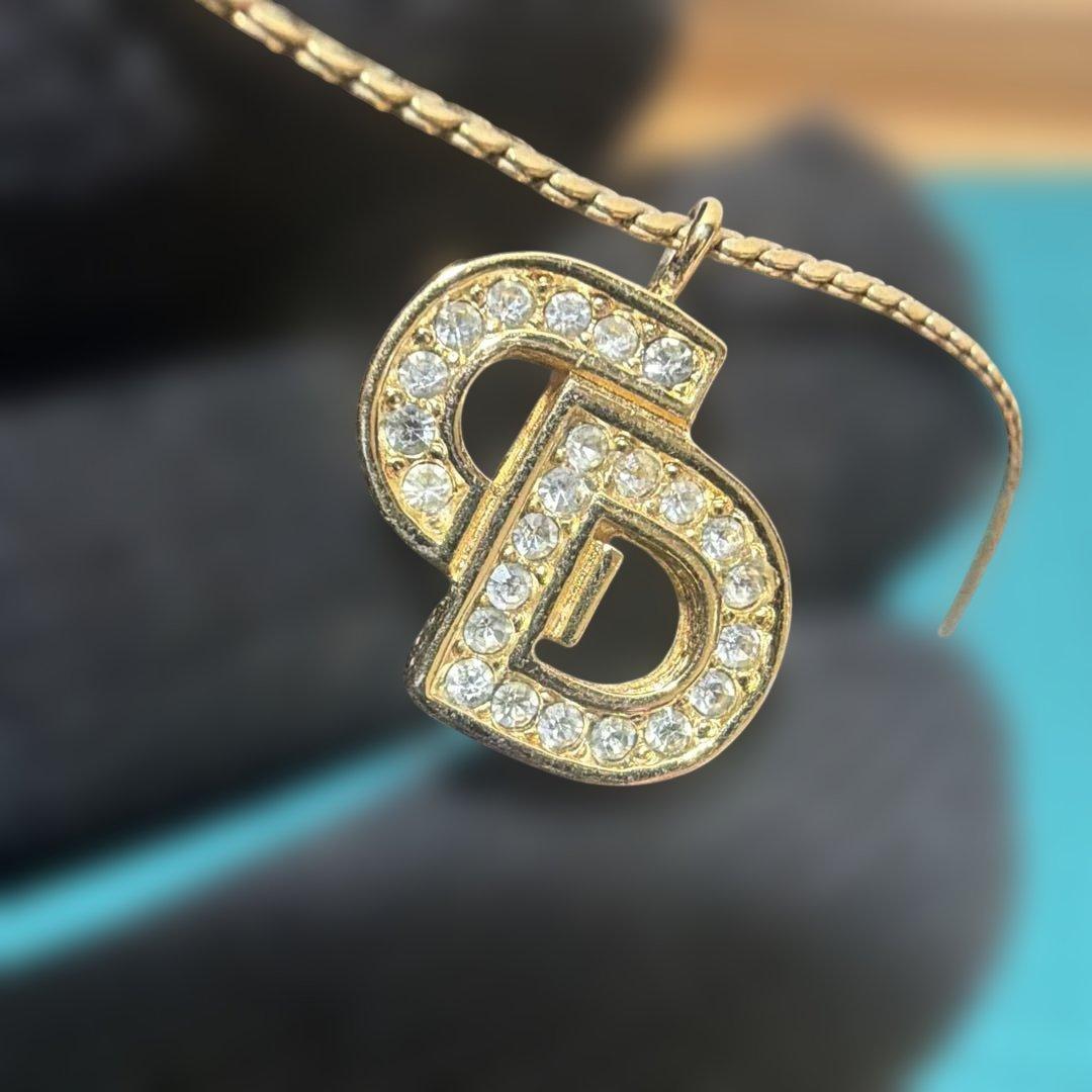 極美品✨ Christian Dior ディオール　CDロゴ　ネックレス　金