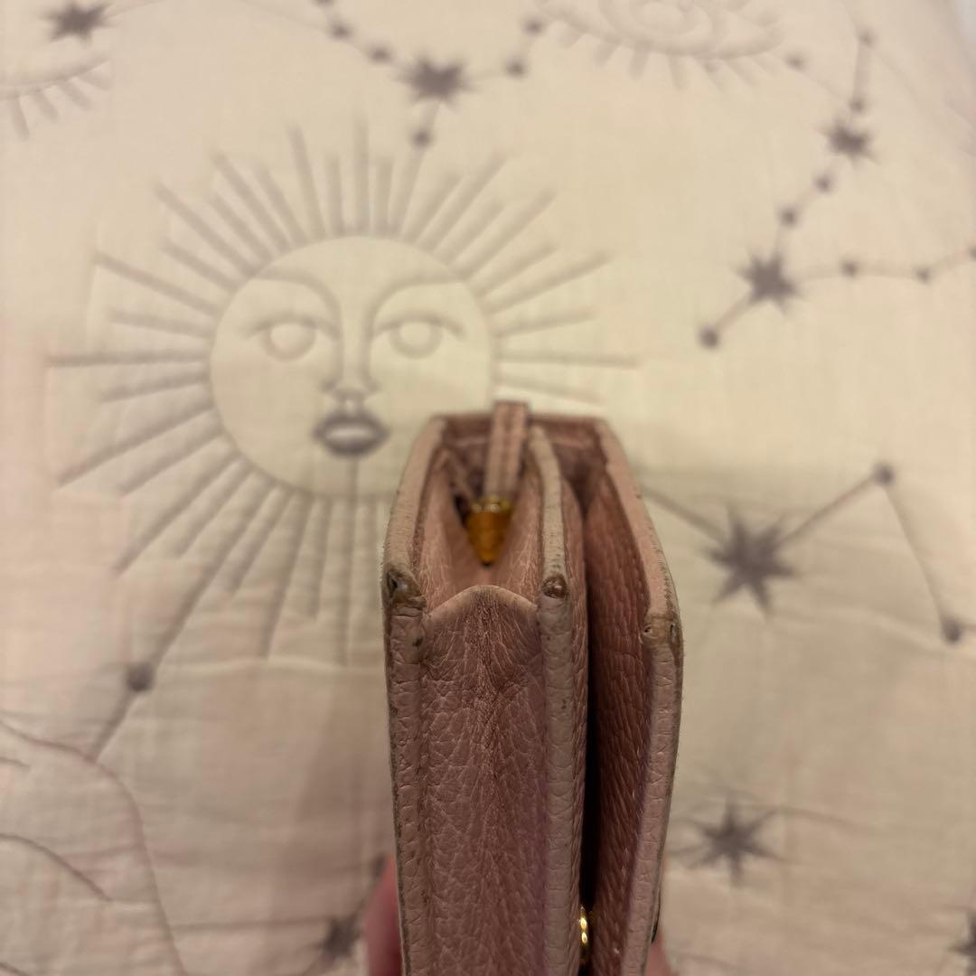 Gucci GG マーモント ピンクレザー二つ折り財布