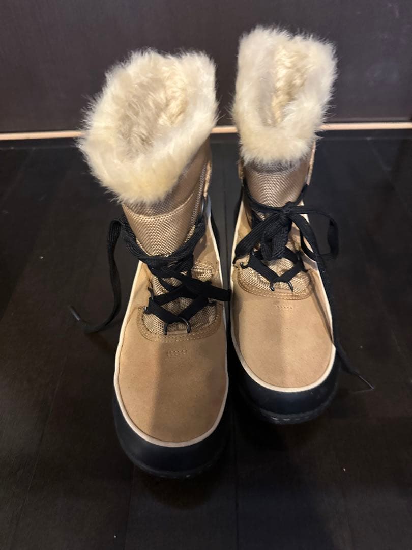 SOREL ベージュ ファー付き　スノーブーツ　ムートンブーツ