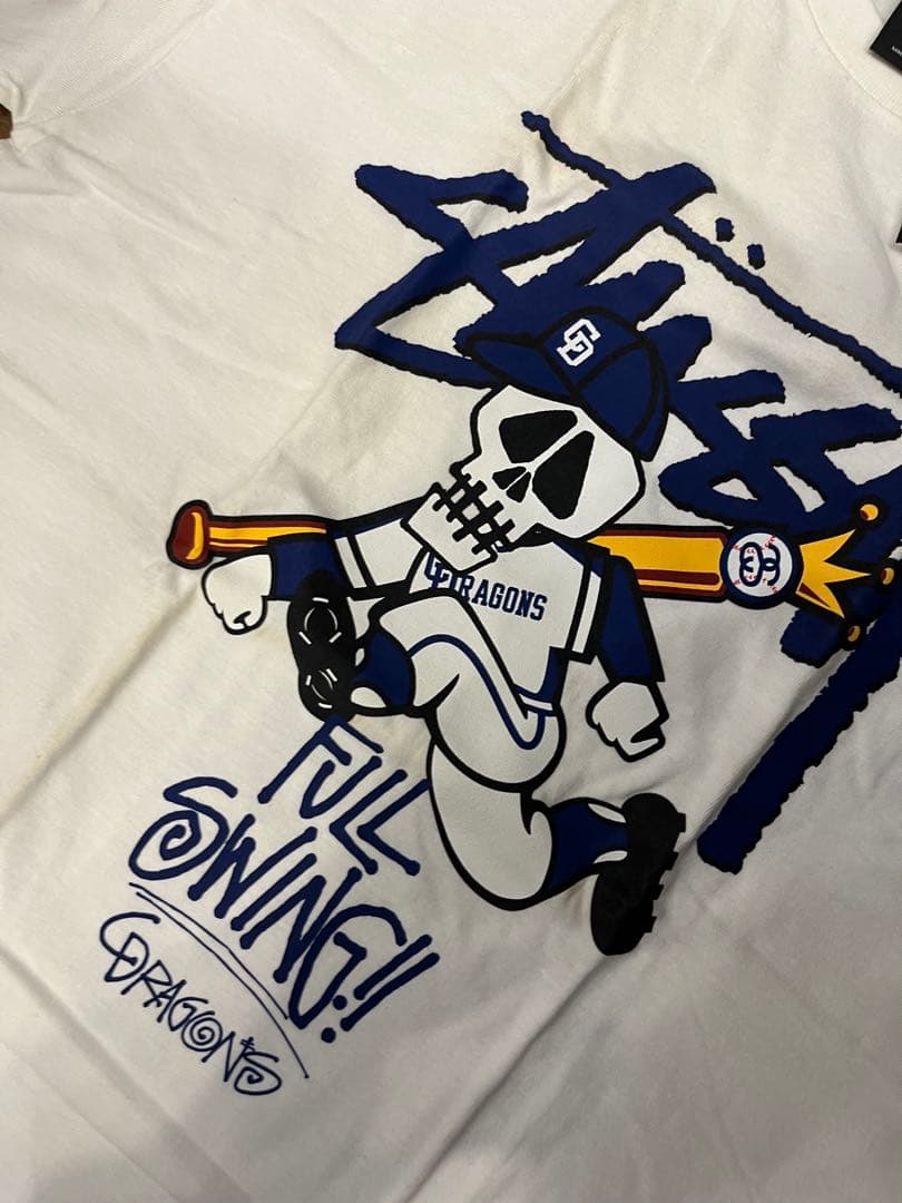 STUSSY ステューシー ×中日ドラゴンズ Tee White Tシャツ