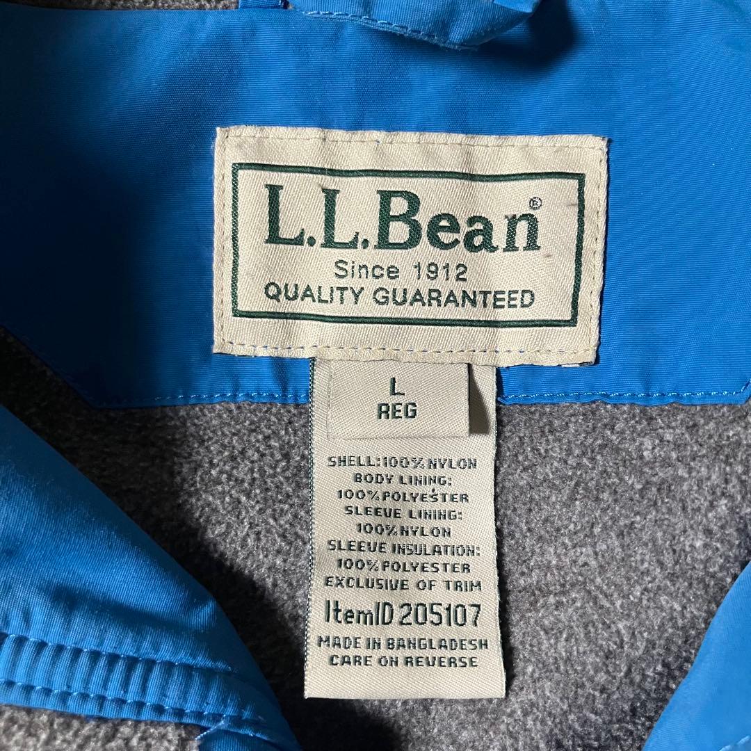 00sLLBeanウォームアップジャケットフリースライナーナイロンブルゾンブルー