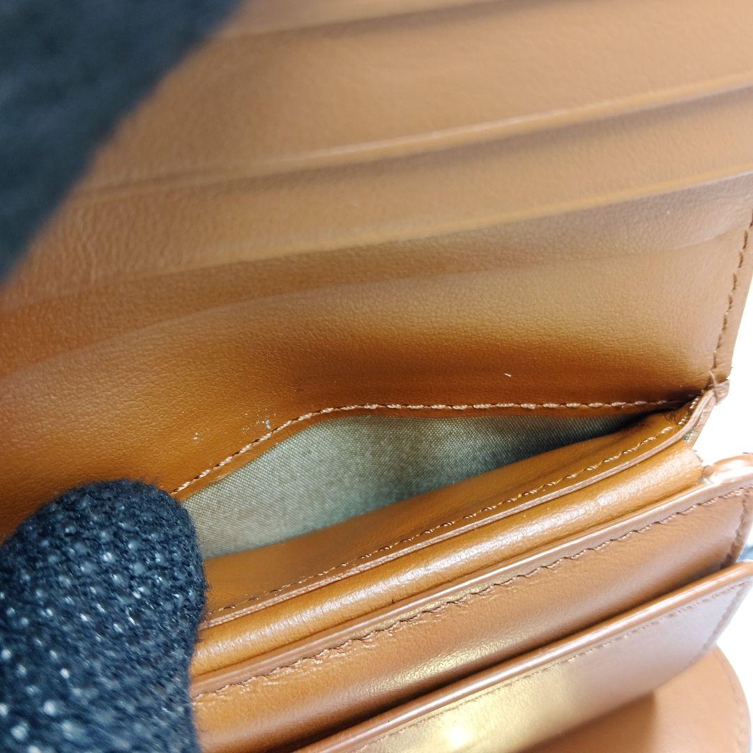 セリーヌ✨トリオンフ ゴールド金具 PVC レザー 本革 三つ折り財布
