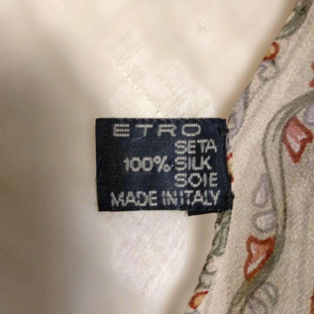 【美品】ETROエトロ シルク100%シフォン大判スカーフショールマフラー