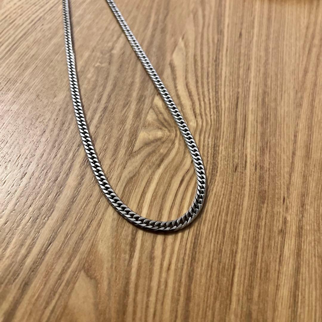 新品未使用⭐️チタンネックレス　喜平　シルバー　箱付き　50cm 5mm