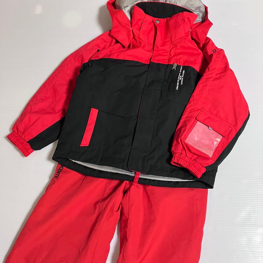 美品　DESCENTE デサント　キッズ　スキーウェア　２点セット　赤　130