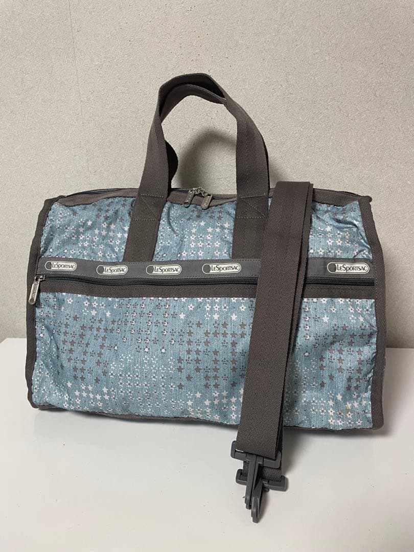 【美品】レスポートサック　ボストンバッグ　小さな小花柄　小さな星柄