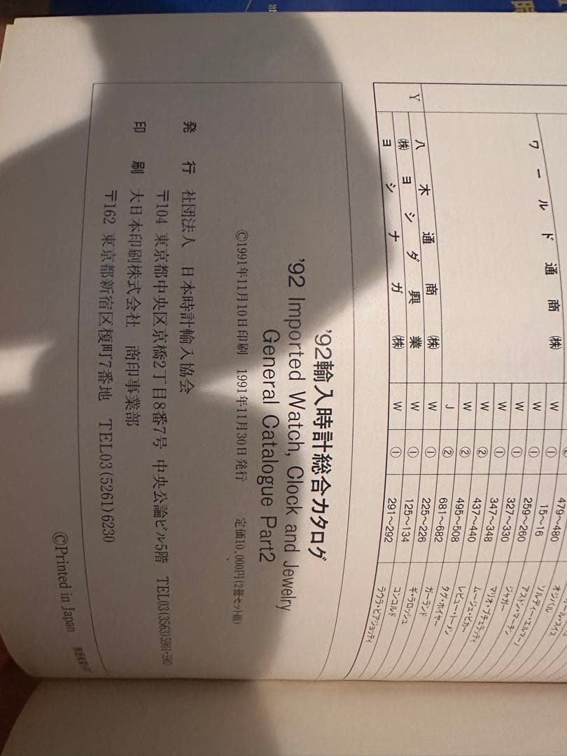 輸入時計総合カタログ92