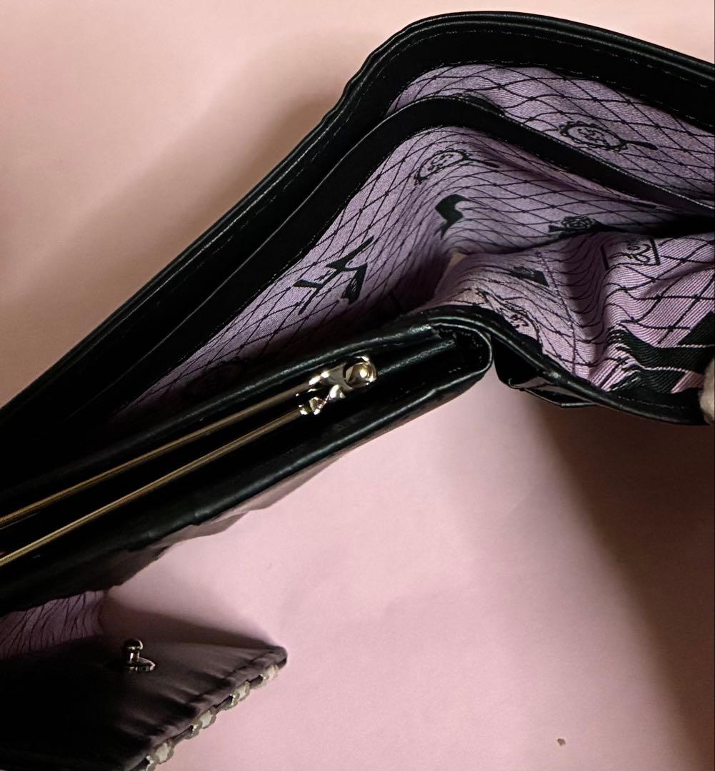 LULU GUINNESS （ルルギネス） 刺繍入り　二つ折りがま口財布