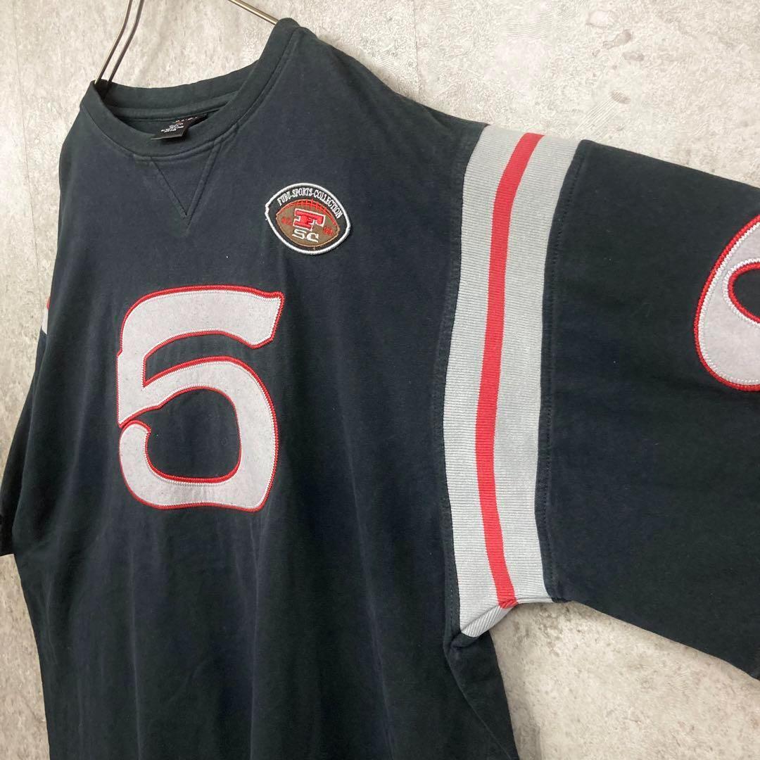 レア○90s《FUBU フブ》刺繍Tシャツ/ブラック/メンズ2XL