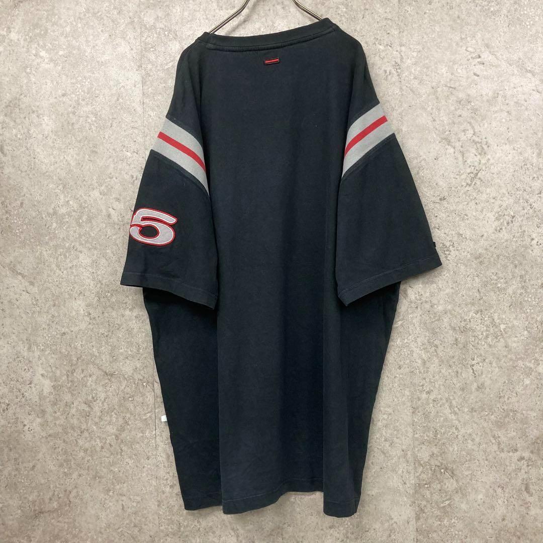 レア○90s《FUBU フブ》刺繍Tシャツ/ブラック/メンズ2XL