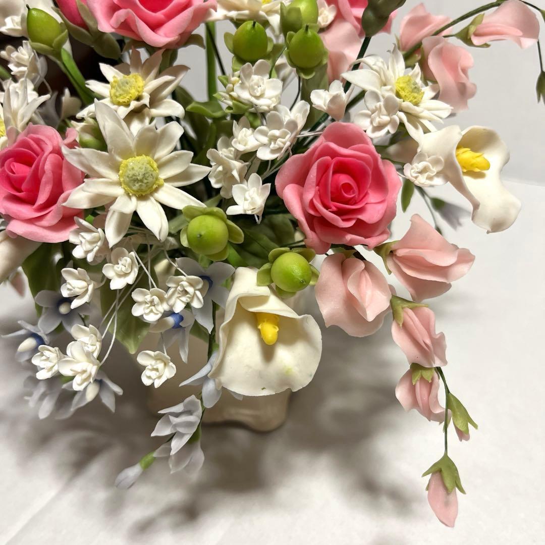 樹脂粘土　薔薇のアレンジ　25×18センチ