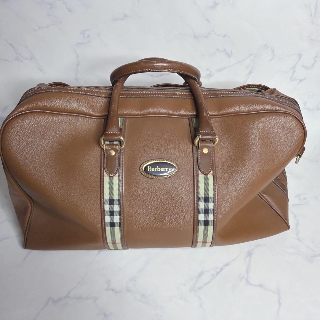 希少✨️BURBERRY ボストンバッグ 2way レザー ブラウン ノバチェック