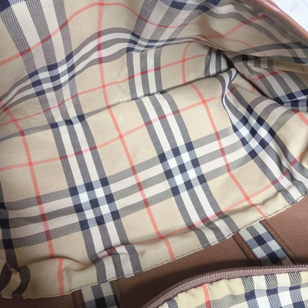 希少✨️BURBERRY ボストンバッグ 2way レザー ブラウン ノバチェック