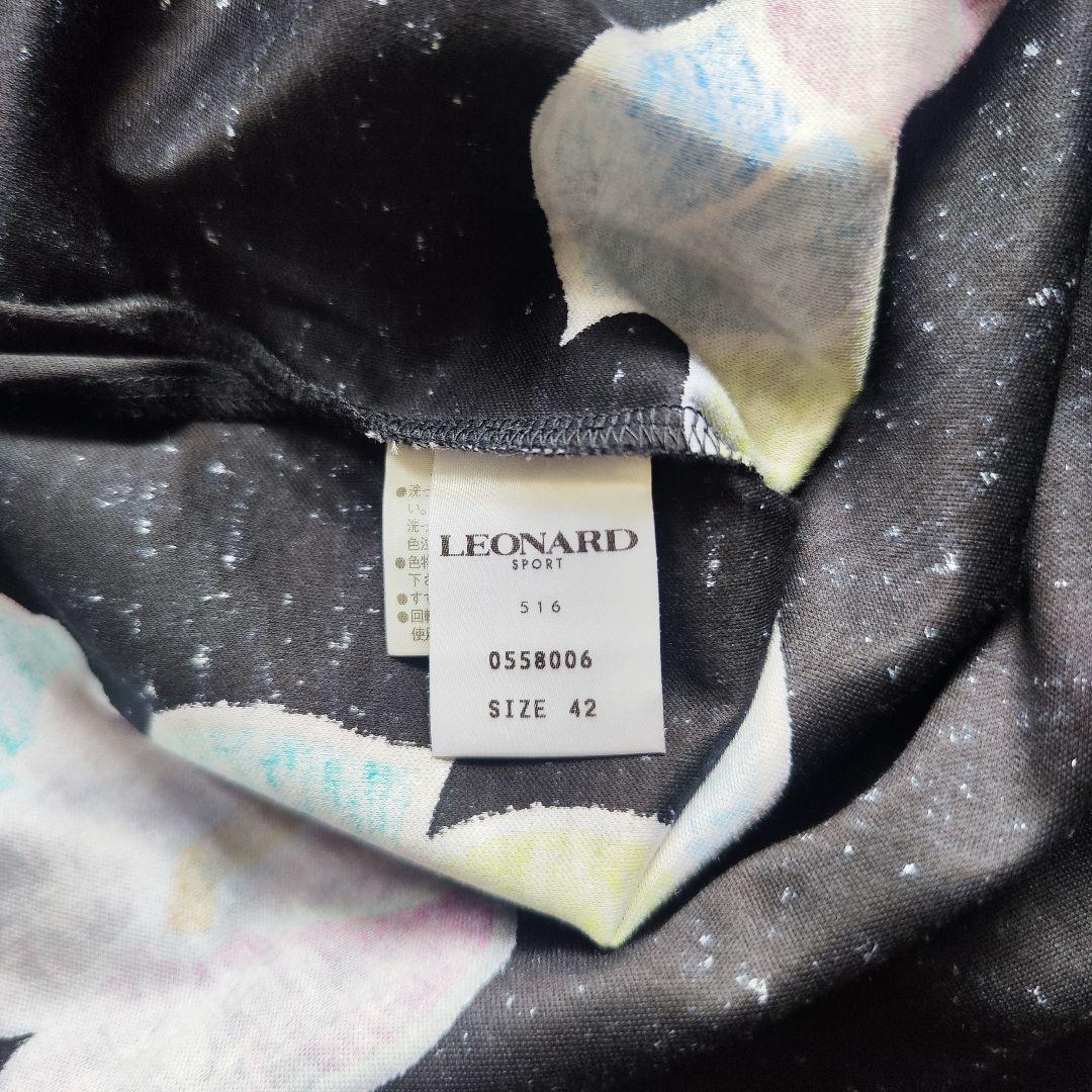 【未使用級】LEONARD レオナール 花柄 半袖Tシャツ ブラック黒 42XL