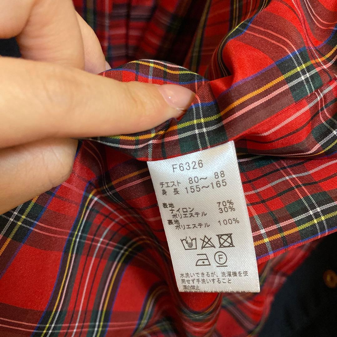 c*e様 美品　Fred Perry モッズコート 黒 チェック柄　155-16