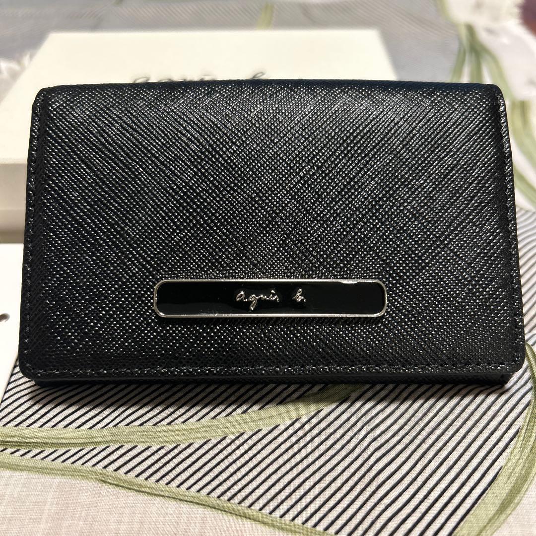 agnès b. VOYAGE ブラック本革名刺入れ