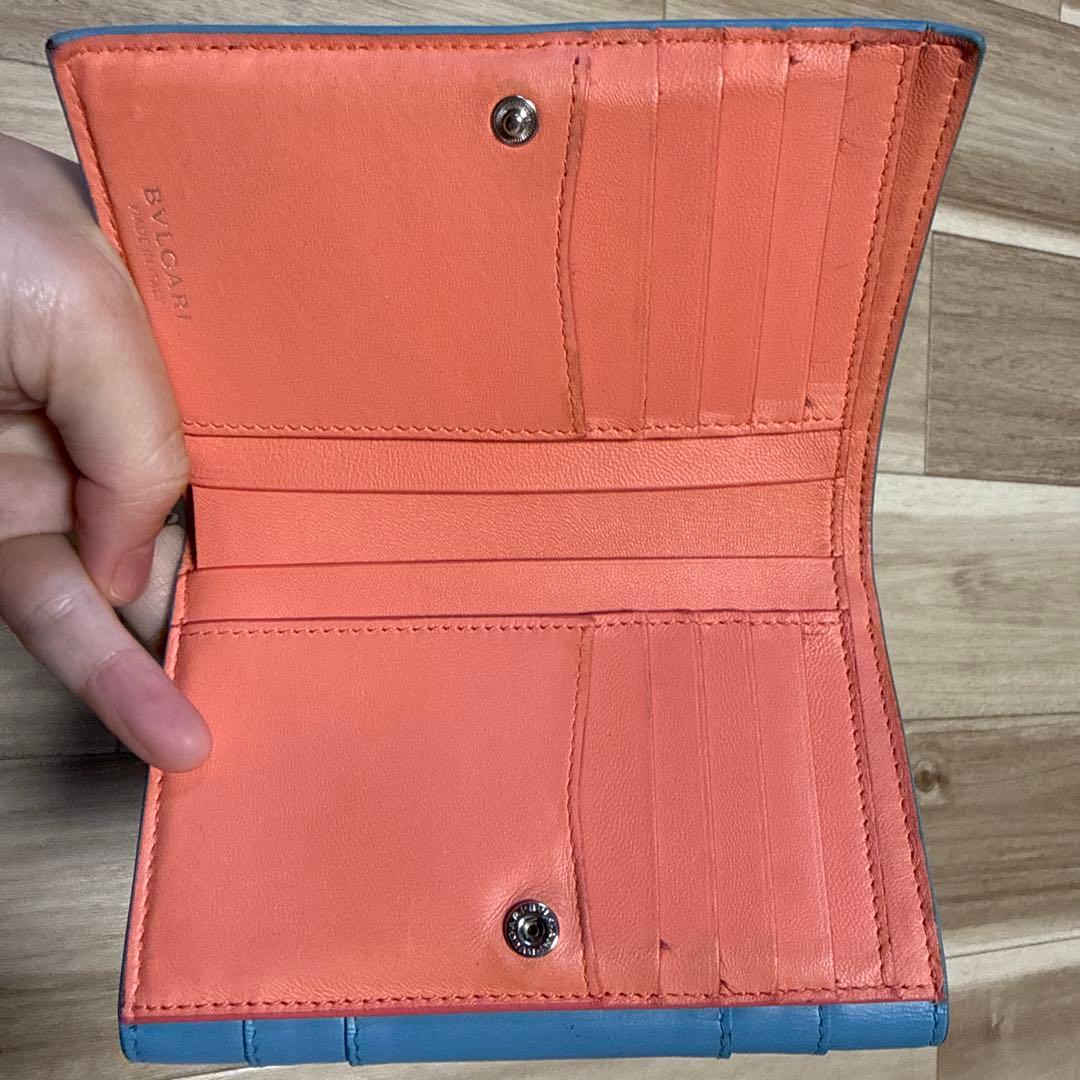 BVLGARI ブルー 折り財布 セルペンティ