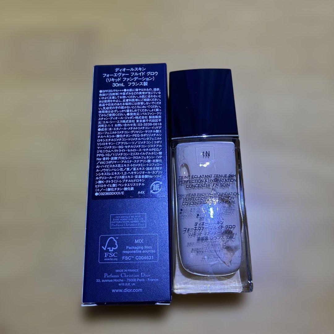 未使用 Dior Forever フルイドグロウファンデーション 1N