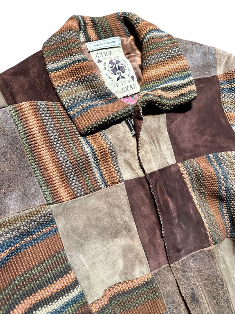Special 90s ユーロ古着スペイン製 パッチワークレザー 切替ジャケット