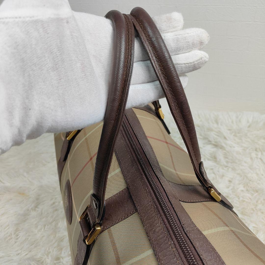 本日限定価格　BURBERRY　ボストンバッグ　キャンバス　レザー　ペンチェック