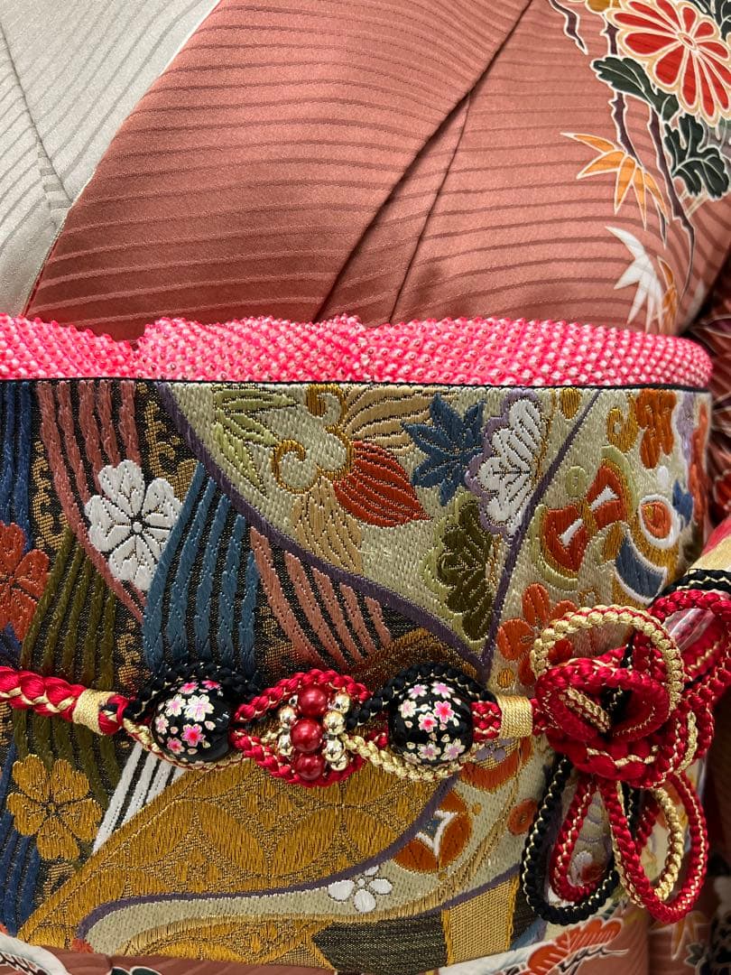 振り袖　フルセット　長襦袢　古典柄　手描き　金彩加工　刺繍入り　成人式　804