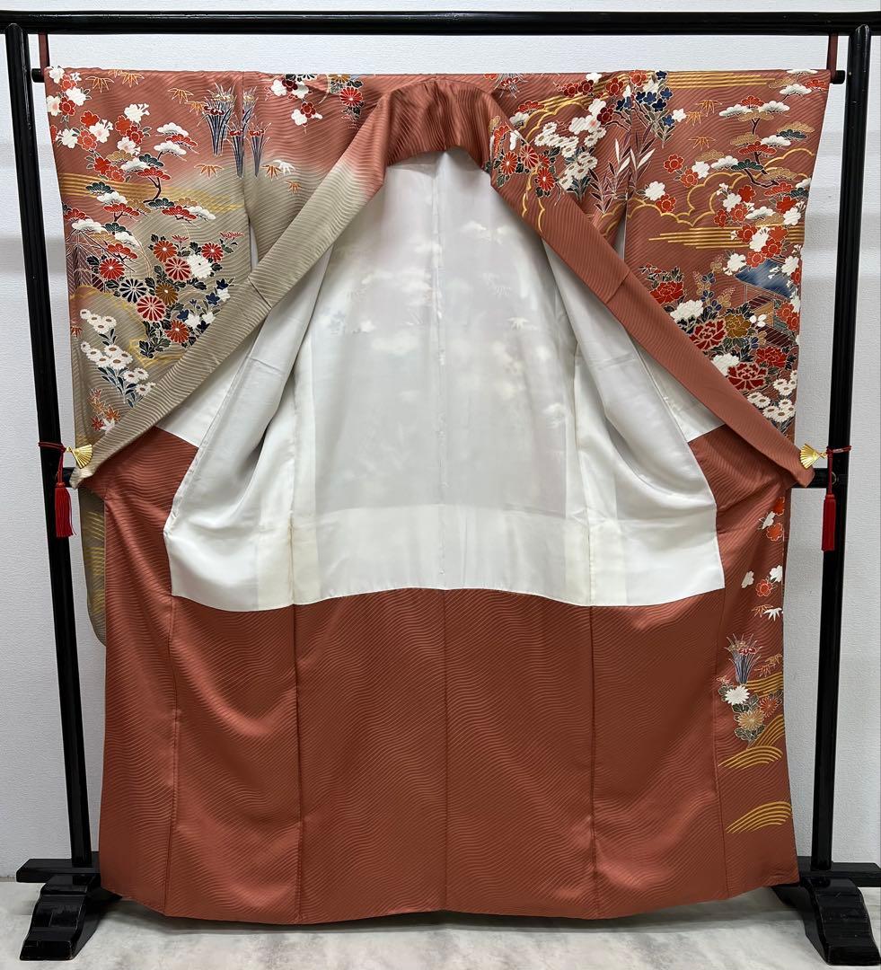 振り袖　フルセット　長襦袢　古典柄　手描き　金彩加工　刺繍入り　成人式　804